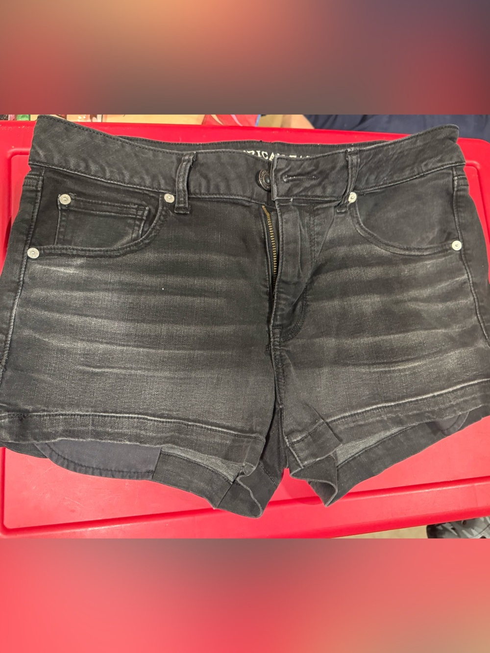 American Eagle Outfitters Black Washed Denim Shorts